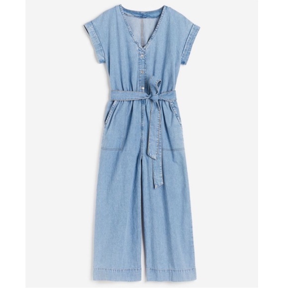 NWT H&M Short Sleeve Denim Jumpsuit - Picture 1 of 16